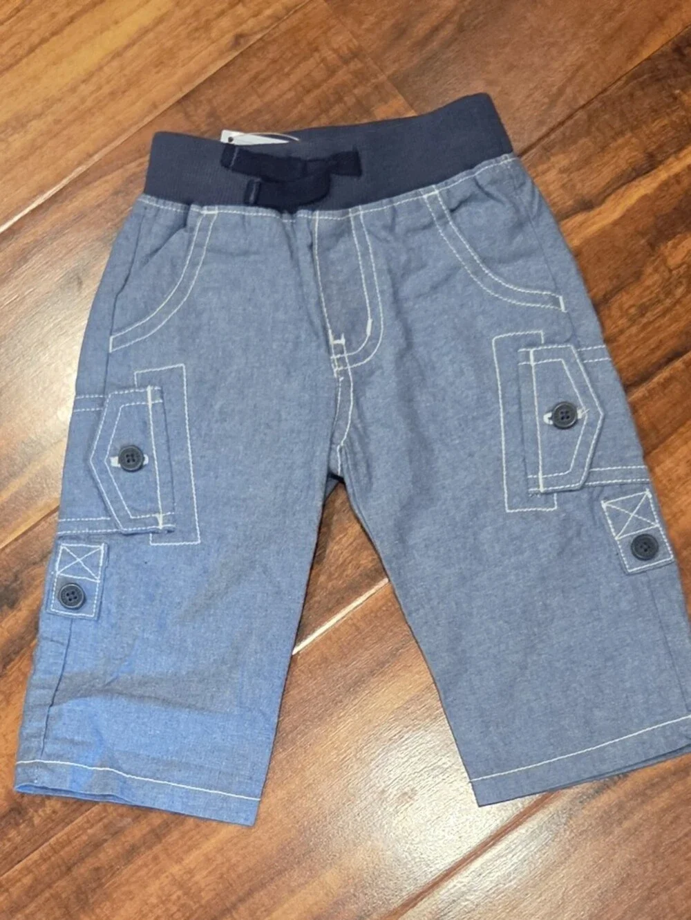 Gymboree NWT 3-6 Months Gray Pullover Hoodie and Chambray Cargo Pants